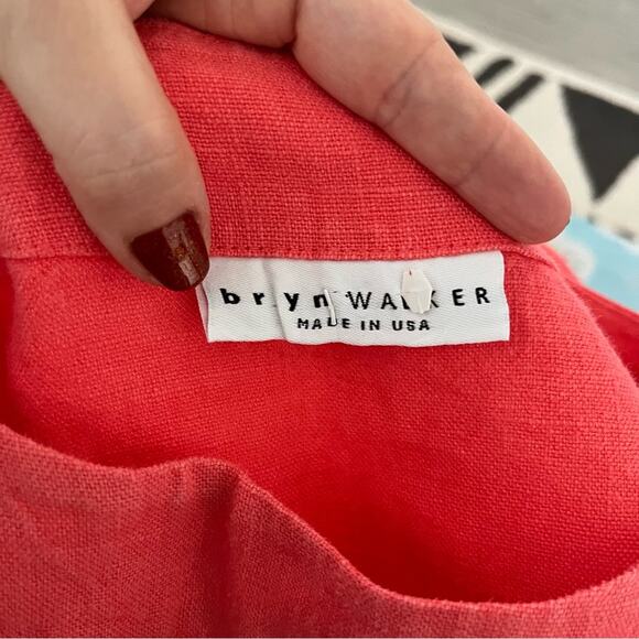 Bryn Walker Smock Linen Dress in Coral Size XS - Picture 3 of 5